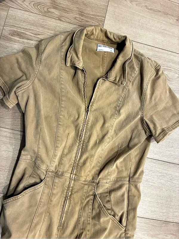 We The Free People Women’s Jayde Flare Jumpsuit Tan Size XL - Image 2