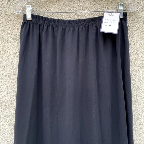 Vintage New Old Stock Black Maxi Skirt M Anna Pull On - Image 2