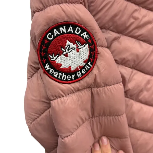 Canada Weather Gear Women's Puffer Jacket Hooded Quilted Lightweight Pink Size M - Image 4