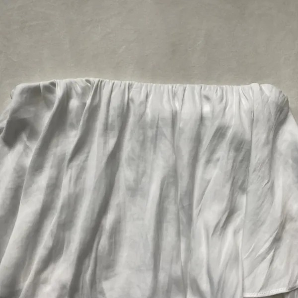 White ruffle preppy strapless mini beachy dress romper - Image 2