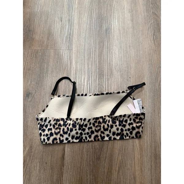 Victorias‎ Secret Leopard Print Wireless Bralette Tan Black Size Medium M/B80 - Image 3
