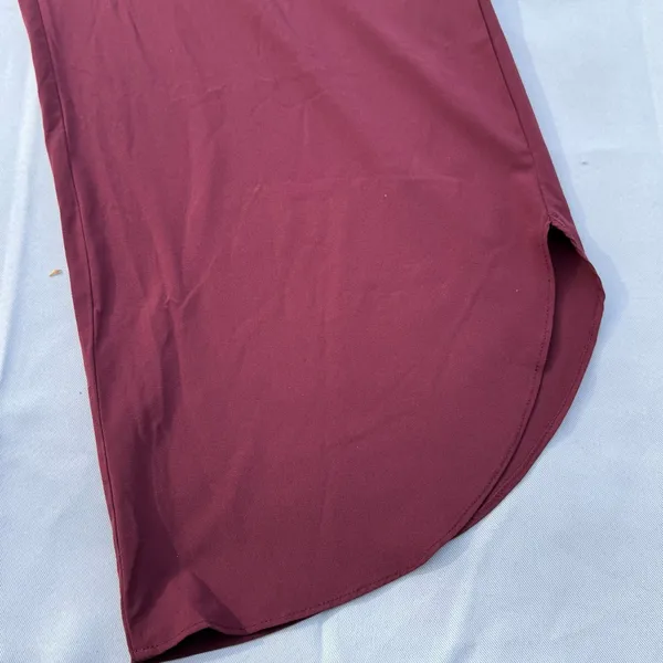 Halara Wide Leg Cropped Pants Burgundy Elastic Waist Comfort Size Medium - Image 11