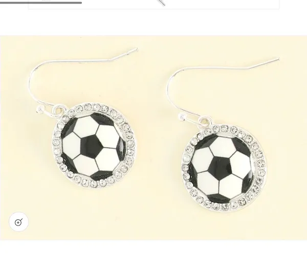Game Day Soccer Dangle Earrings Silver - Image 2