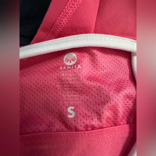 Senita Athletics Ava Crop Top S Dragonfruit Pink White Criss Cross Sports‎ Bra - Image 7
