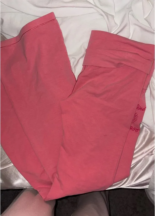 PINK Victoria's Secret Flared Leggings Fold Over - Image 2