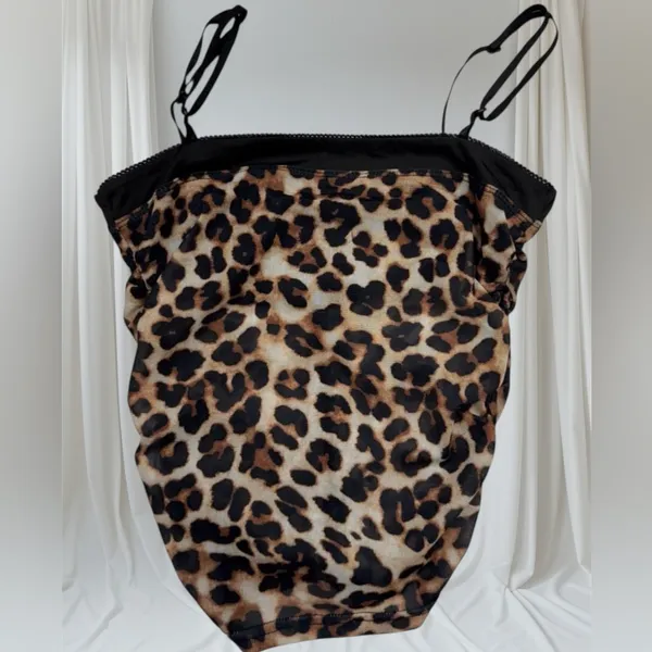 SheIn Cheetah Mob Wives Scrunch Tank Top Animal Sm Adjustable Straps Festival Ruched - Image 3