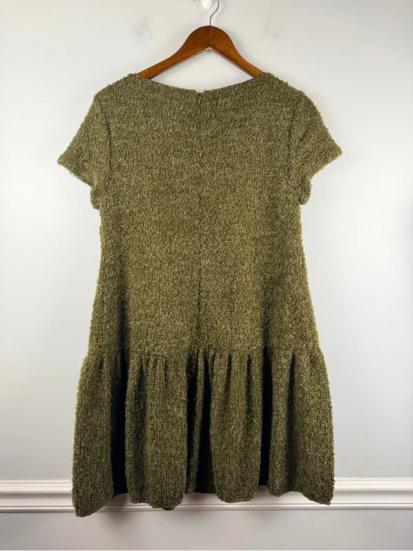 New Anthropologie Maeve Green textured drop waist dress size medium - Image 6