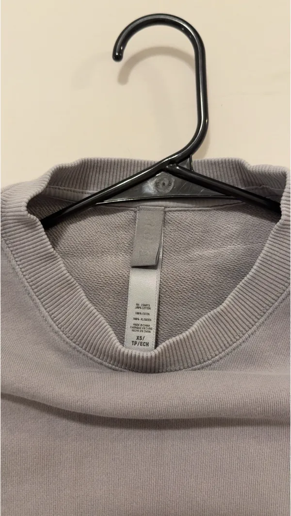 Skims Grey Boyfriend Crewneck, Size XS - Image 3