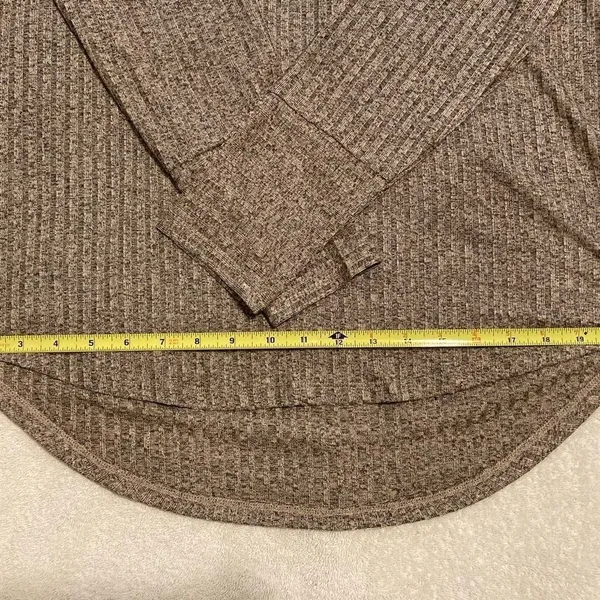 Jones New York NWT szM long sleeve heathered grey tan cowl neck high low tunic - Image 10