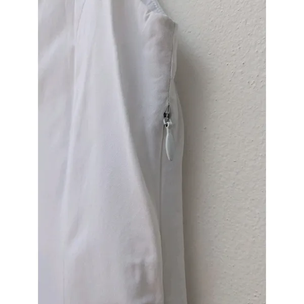 Theory Women's Shirt Dress Collared Flare $465 Sleeveless V-Neck White Size 4 - Image 9