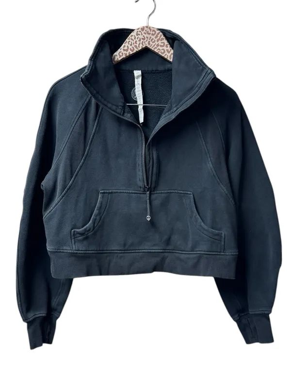 Lululemon Scuba Oversized Funnel Neck Fleece Sweatshirt Black W3FJ6S XS/S - Image 4
