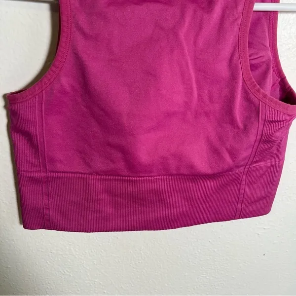 J. Crew Women's Sculpt Stretch High Sports Bra Hot Pink Magenta Crewneck Long‎ - Image 8