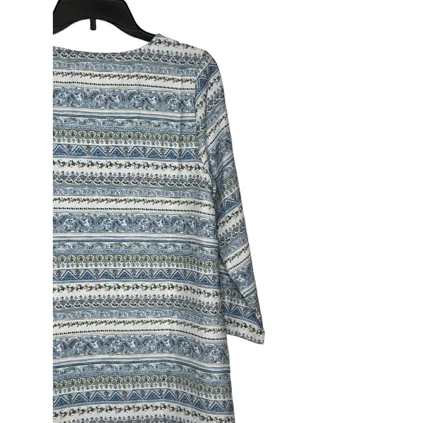 Entro Women's Shift Dress Tunic Floral Tasseled Tie‎ Long Sleeve Lace Up Small - Image 7