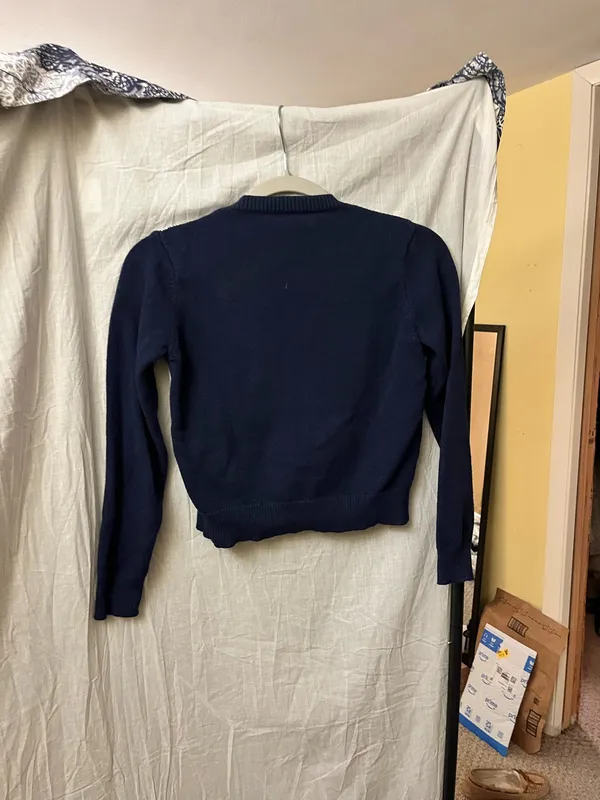 Blue Argyle Sweater Size XS - Image 2