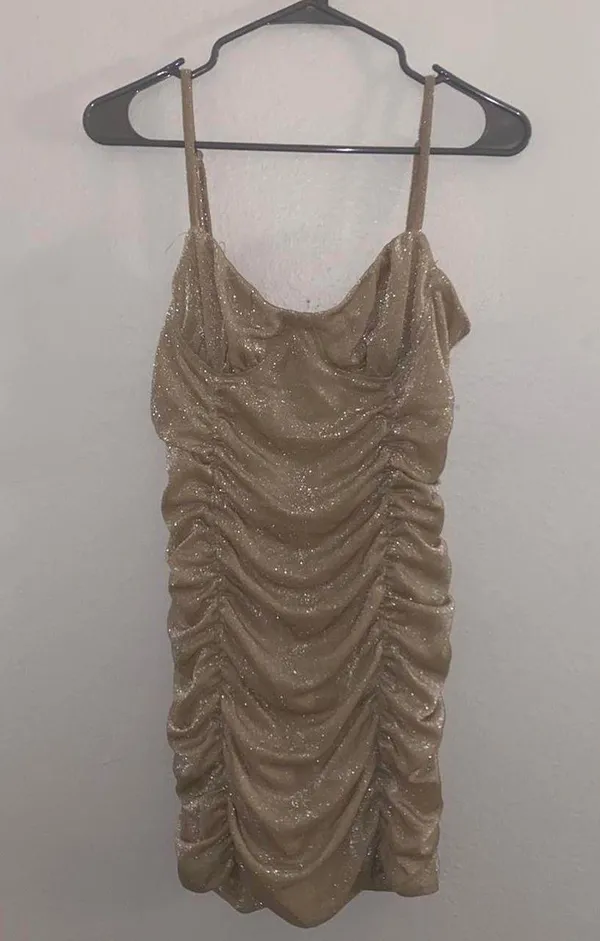 Princess Polly Champagne Rabara Mini Dress - Image 2