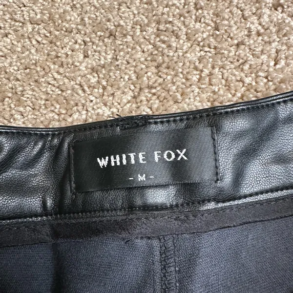White Fox Black Leather Pants‎ - Image 3