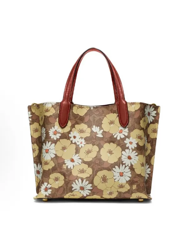 Coach Willow Tote Bag 24 In Signature Canvas With Floral Print NWT，c9721 - Image 5