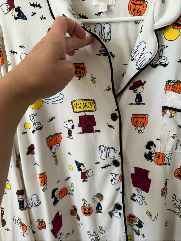 Beauty Sleep Social x Peanuts Halloween Pajama Set Plus Size XXL - Image 6