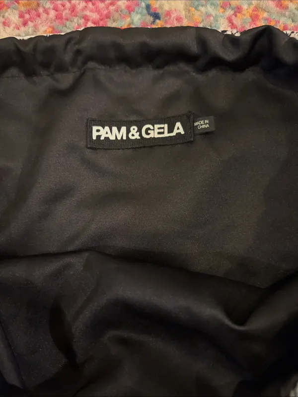 Pam & Gela Snake-Print Drawstring Gym Bag with Tricolor Stripe - Image 2