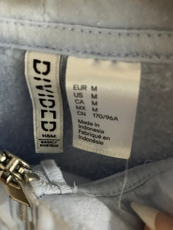 cropped hooded jacket Blue Size M - Image 3