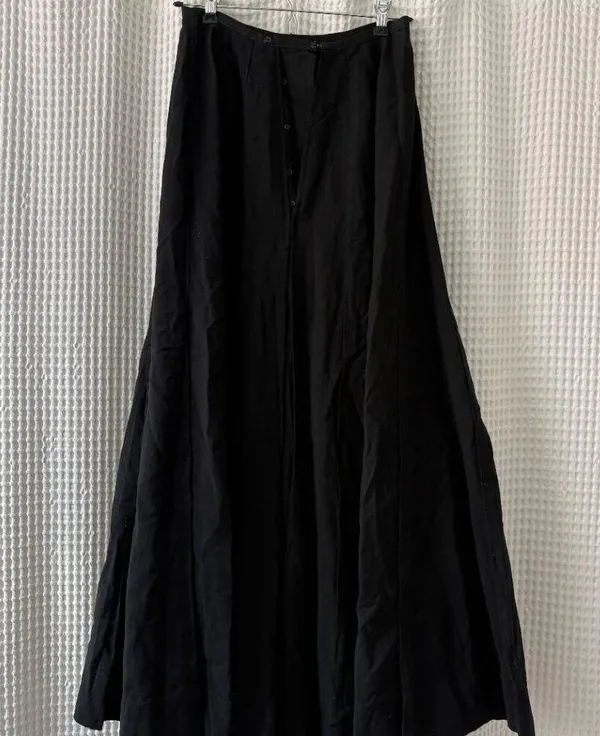 Antique early 20th-century black wool skirt 26" waist steampunk goth cosplay - Image 4