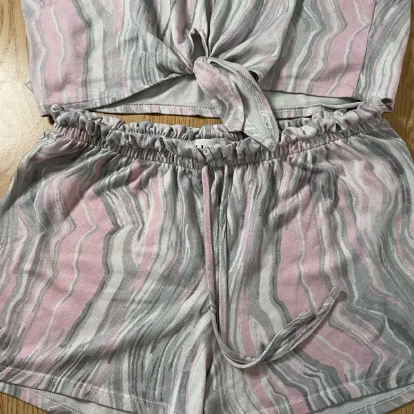 Womens 2Pc KIKIT light Pink Lavender Tank and Shorts Pajama Set Size Large - Image 3