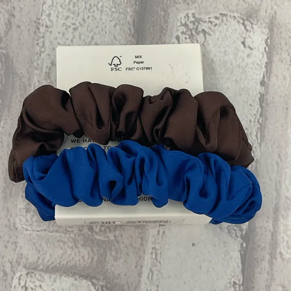 AllSaints 2-Pack Mini Scrunchies- in Brown and Blue - NWT - Image 2