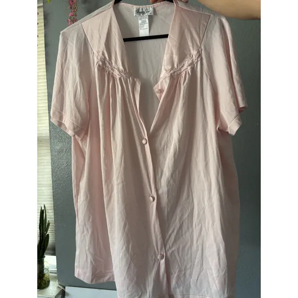 Vanity Fair Vintage Pink Nylon Pajama Lounge Set Size Medium 40 - Image 2