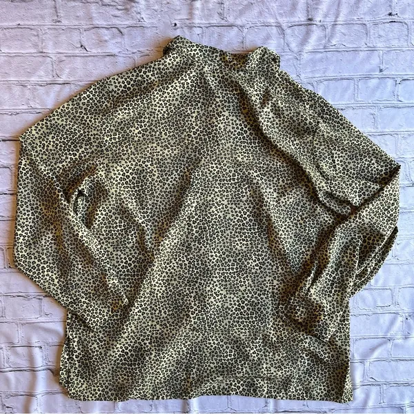 VINTAGE Y2K Leopard Print Silky Blouse Impressions XL - Image 10