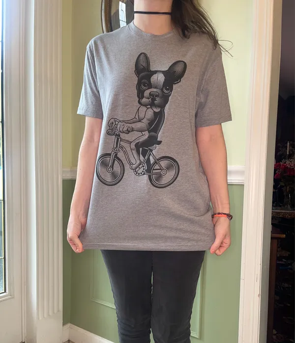 Housebroken Boston Terrier dog bicycle shirt - Image 2