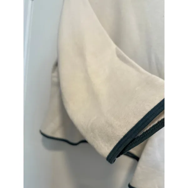 VTG Jerzees Activewear Sweatshirt Sz:XL Cream Green Ringer Pullover Fleece - Image 2