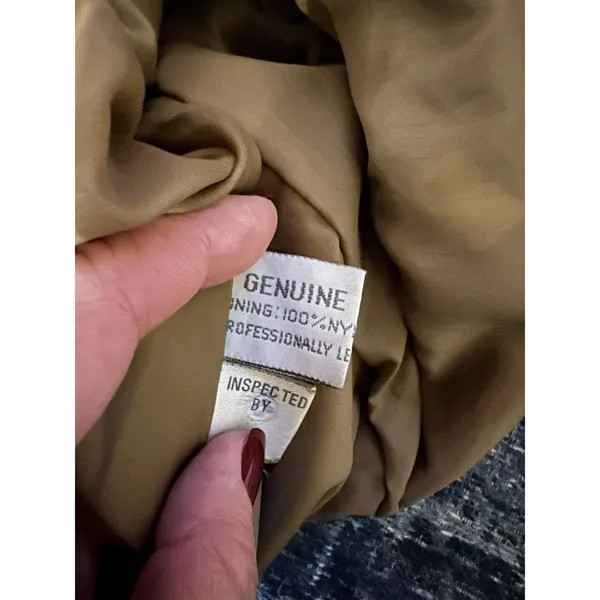 Women's Leather Trench Coat Laurice Vintage 80-90s Brown Pads Size Small Korea - Image 7