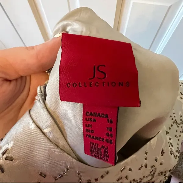 Vintage NWT JS Collection Silk Beaded Embroidered Sleeveless Blouse Size 16 - Image 3