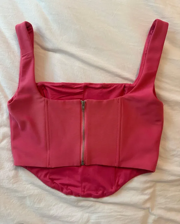 Edikted Isla Corset Top Pink - Image 2