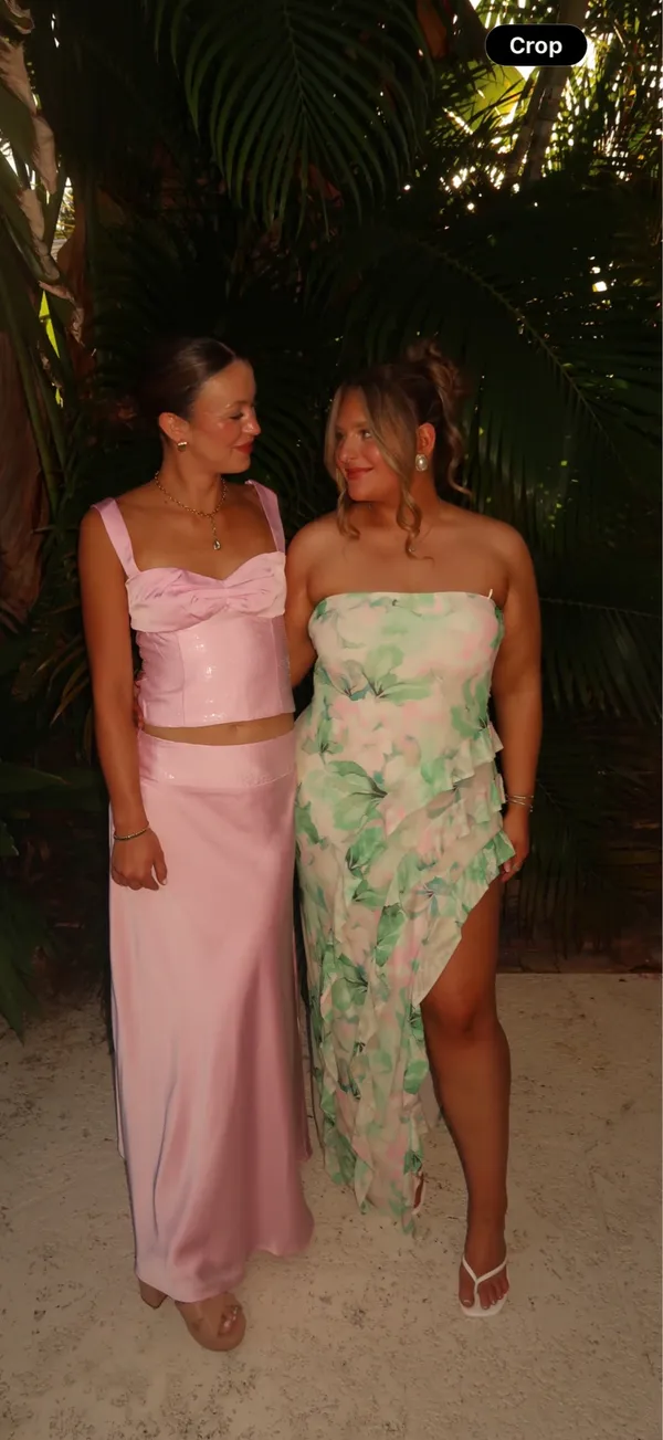 Anthropologie AFRM Siobhan Strapless Dress - Pink & Green Floral - Image 4
