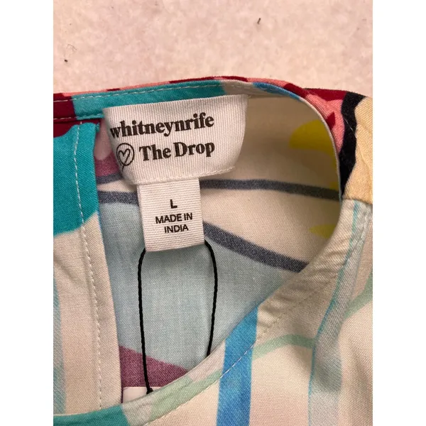 Whitney Rife x The Drop Mini Dress‎ Womens L Multicolor NWT Floral Long Sleeve - Image 2