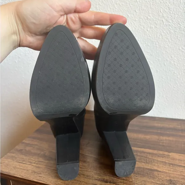 Antonio Melani Black Leather Platform Heeled Ankle Boots - Image 5