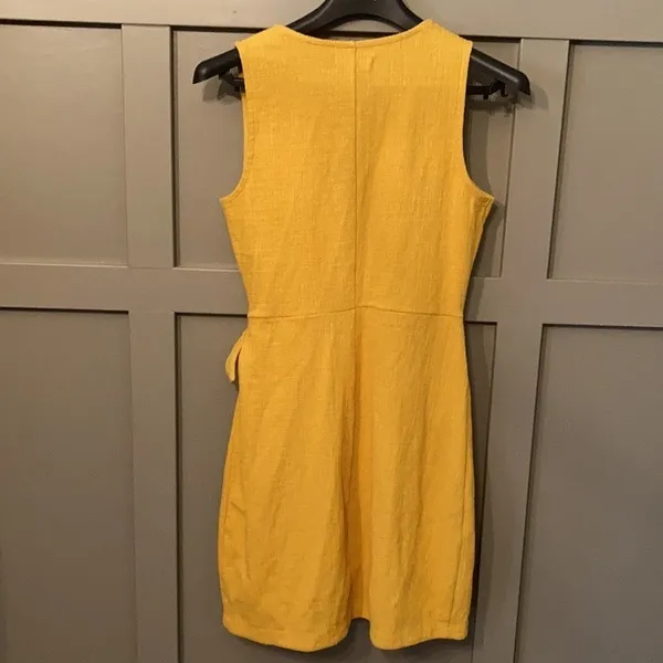 Madewell Crosshatch Side-Tie Dress Texture‎ & Thread Celestial Gold - Image 5