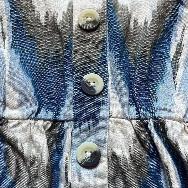Shyanne Blue Tan Southwestern Print Cotton Mini‎ Dress XS Country Sundress Rodeo - Image 4