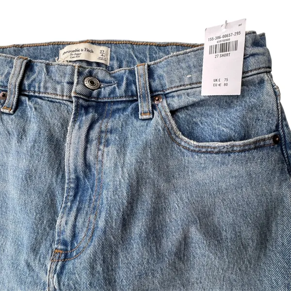 Abercrombie & Fitch The Baggy Low Rise Jeans Womens 27 4S Light Wash Blue NWT - Image 3