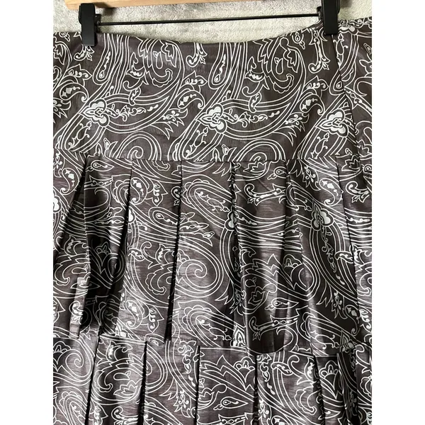 Vintage Boho Paisley Tiered Maxi Skirt Ruffle Rosette Detail Romantic Festival - Image 4