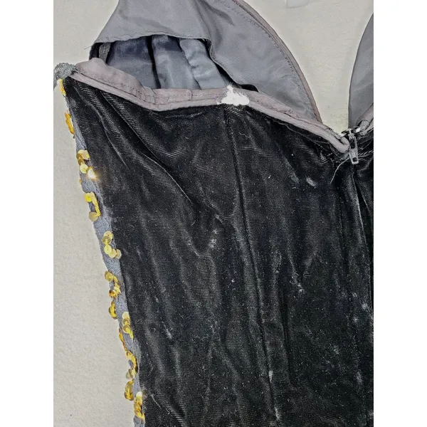 Gunne Sax‎ Dress Women 9 Black Gold Sequin Velvet Vintage 80s Prom Gown Formal - Image 4
