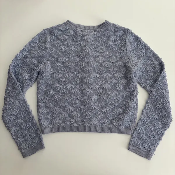 Mango Blue Textured Button Cardigan - Image 5