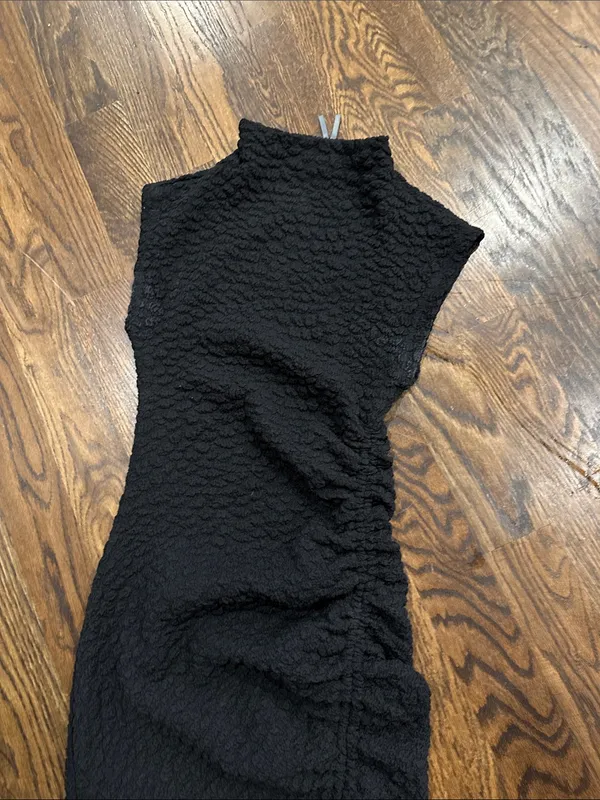 Anthropologie Maya Black Cap-Sleeve Maxi Dress with Side Slit - Image 3