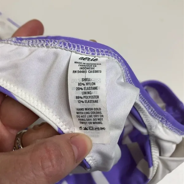 Aerie Purple Striped Scoop Neck Bikini Set Sm - Image 8