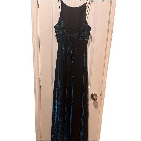 BLONDIE and ME EVENING, Size 7/8, Teal, Sparkle/Lined w/Sequins. Made In USA - Image 3
