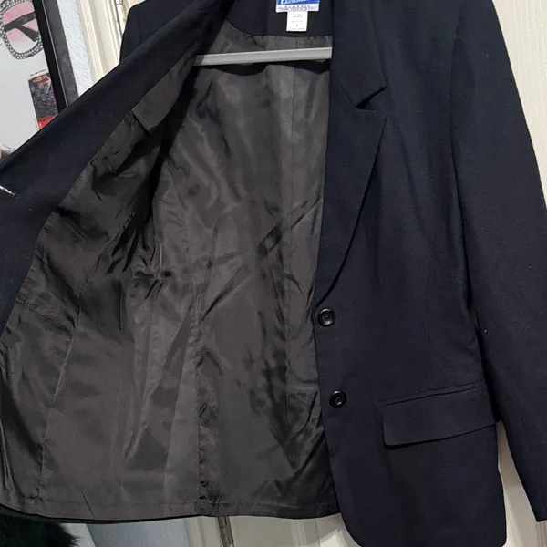 Vintage‎ 80s Pendleton Black Virgin Wool Blazer Minimalist Business Career - Image 6