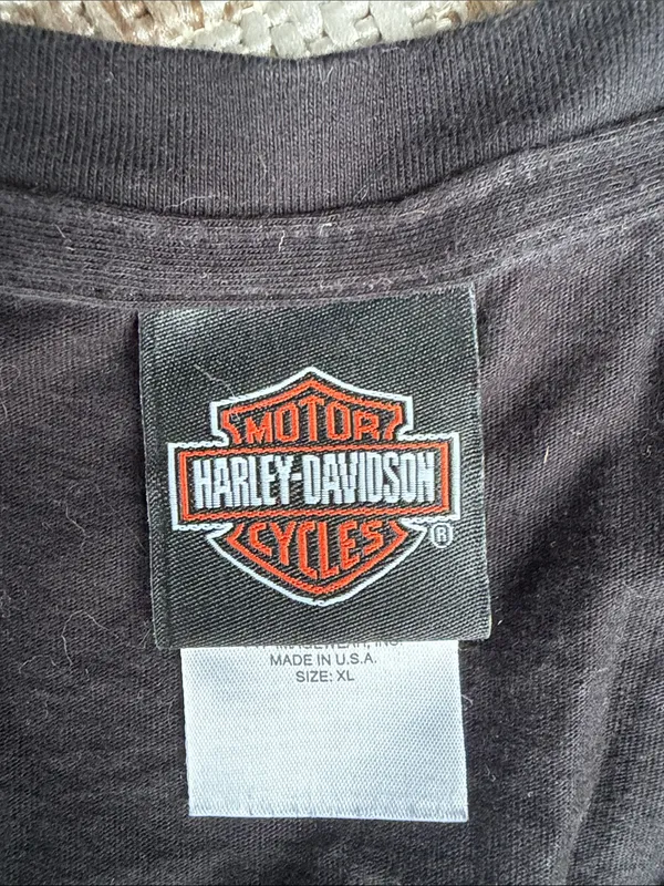 Harley-Davidson Black Women's Short Sleeve V-Neck Tee with Crystal Logo - Image 3