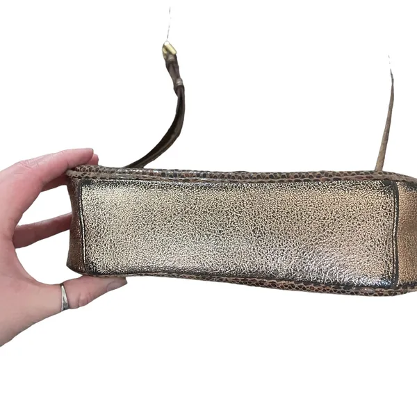 GILI Leather Crossbody Bag‎ Sienna Snakeskin Brown Purse - Image 3