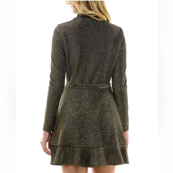 Sparkly Black Long Sleeve Cocktail Dress - Image 7